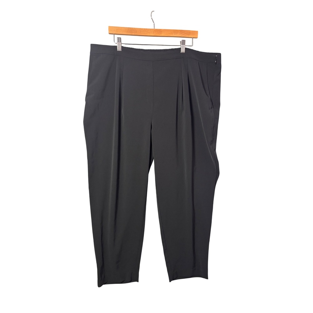 Ministry of Supply Plus Size Kinetic Pants 18 Black Pleated Tapered Professional